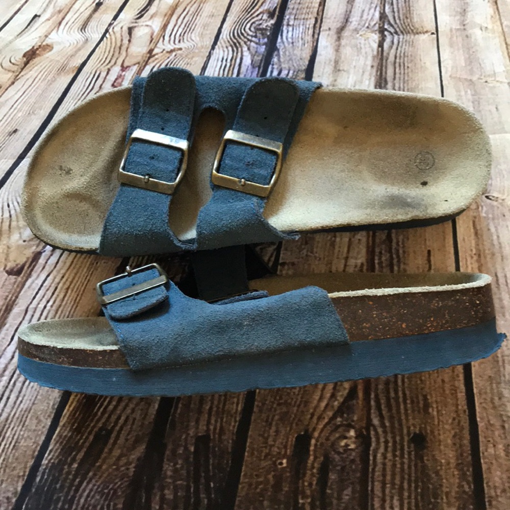 2 Strap Blue Birki Like Sandals Size 9